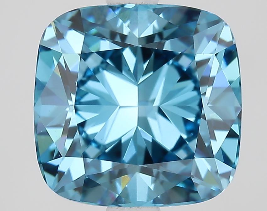 2.95 Ct. Fancy Vivid Blue Cushion Lab Grown Diamond