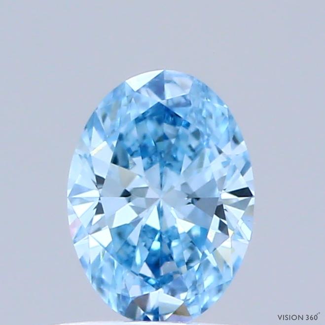 0.46 Ct. Fancy Vivid Blue Oval Lab Grown Diamond
