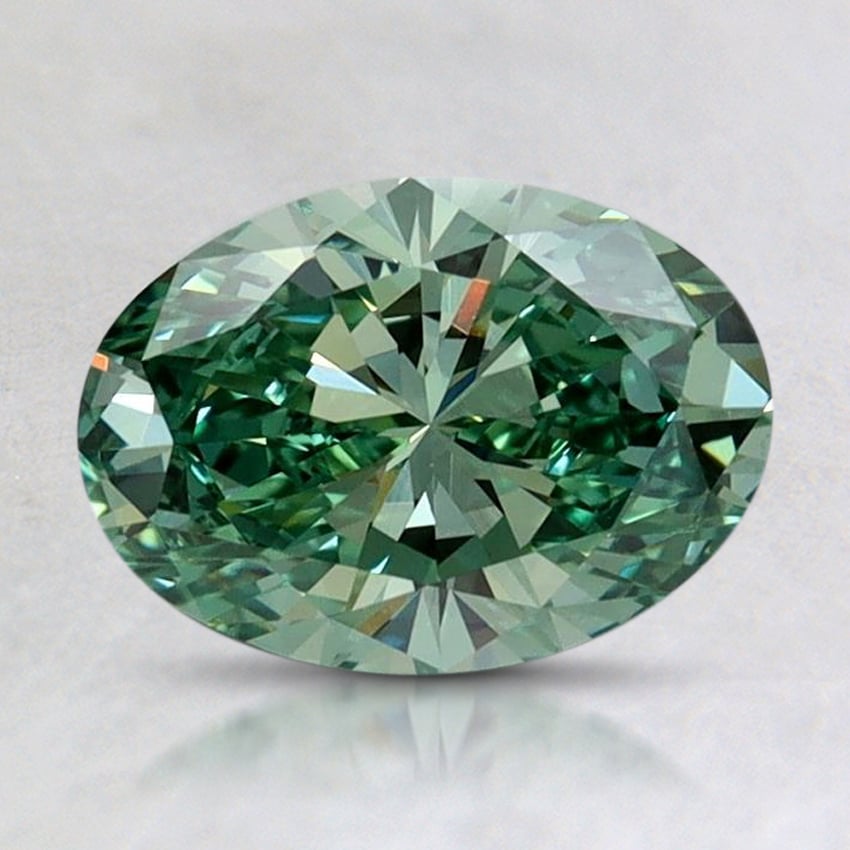 1.12 Ct. Fancy Vivid Pacific Green Oval Lab Grown Diamond