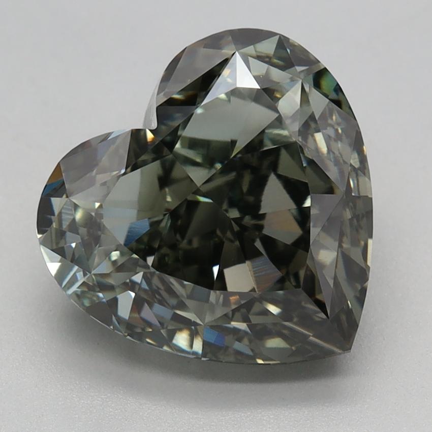 3.50 Ct. Fancy Intense Green Heart Lab Grown Diamond