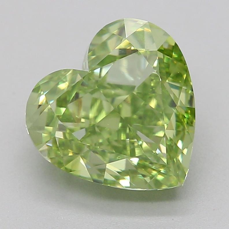 1.54 Ct. Fancy Vivid  Green Heart Lab Grown Diamond
