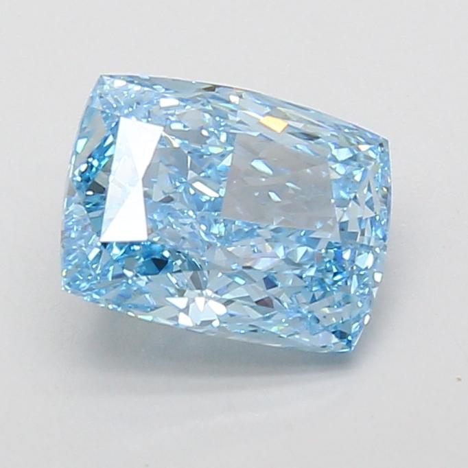 2.10 Ct. Fancy Vivid Blue Cushion Lab Grown Diamond