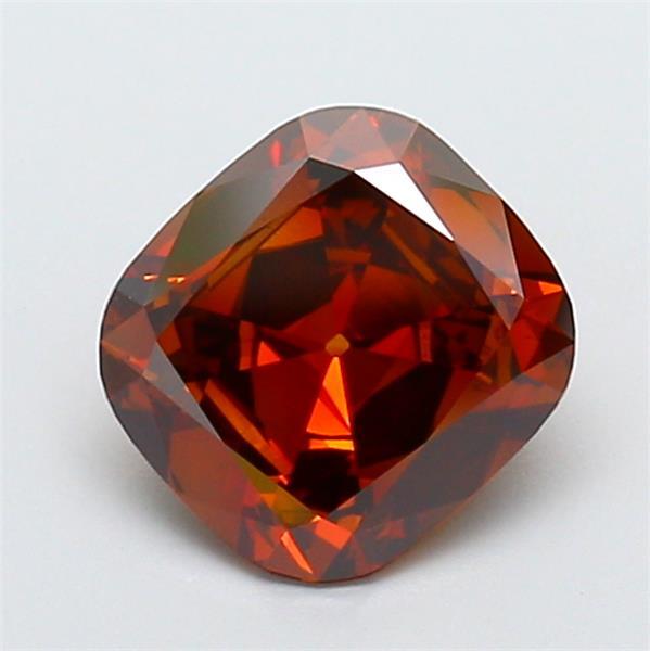 2.18 Ct. Fancy Brownish Orange Cushion Lab Grown Diamond