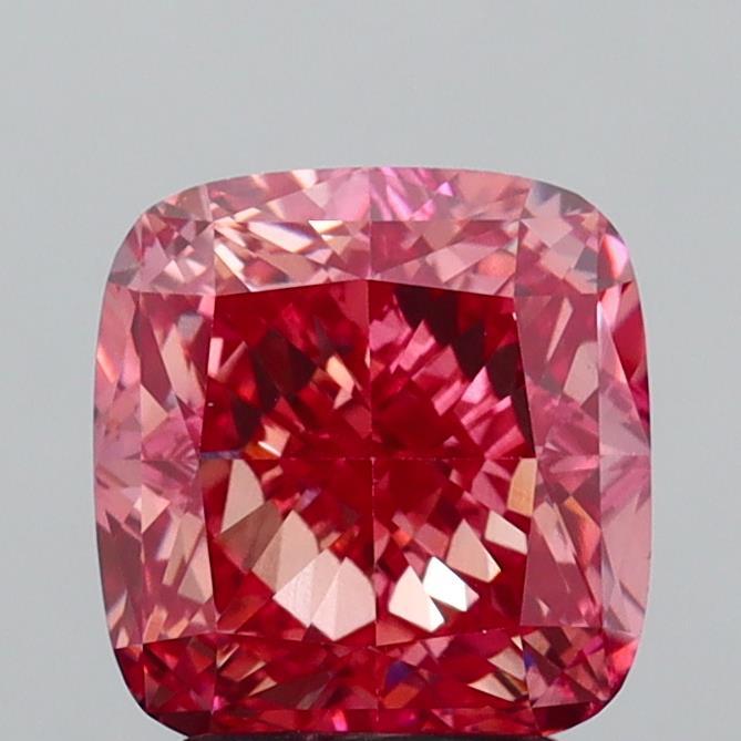 3.09 Ct. Fancy Vivid  Pink Cushion Lab Grown Diamond