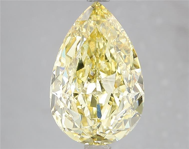 5.19 Ct. Fancy Vivid Yellow Pear Lab Grown Diamond