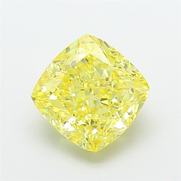 2.56 Ct. Fancy Intense Yellow Cushion Lab Grown Diamond