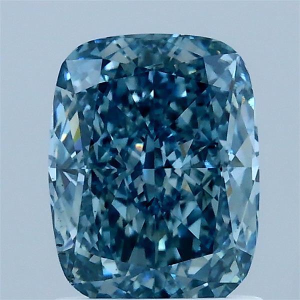 1.60 Ct. Fancy Vivid Blue Cushion Lab Grown Diamond
