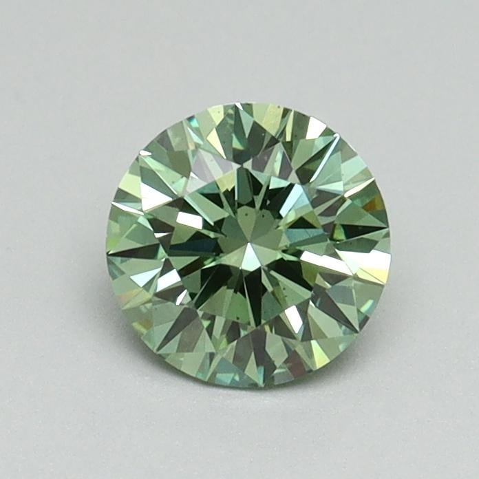 0.65 Ct. Fancy Vivid Pacific Green Round Lab Grown Diamond