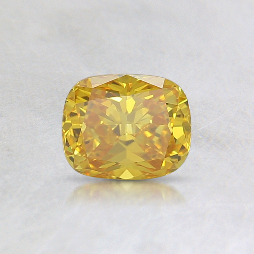0.54 Ct. Fancy Vivid Yellow Cushion Lab Grown Diamond
