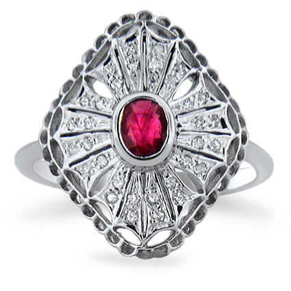 Modern Ruby Vintage Ring