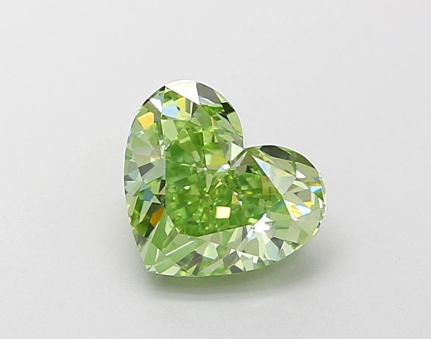 1.62 Ct. Fancy Vivid Green Heart Lab Grown Diamond