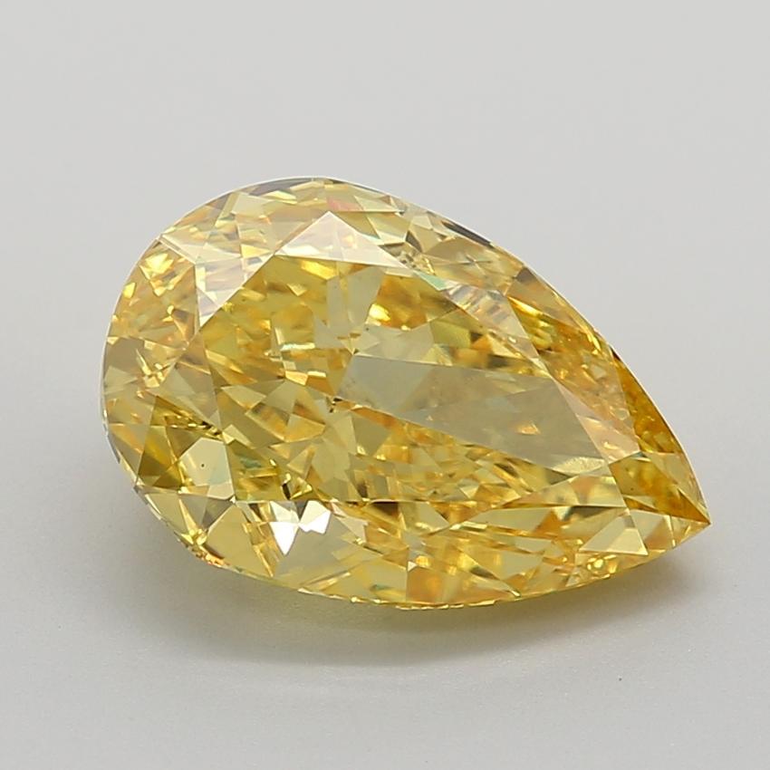 5.52 Ct. Fancy Vivid  Yellow Pear Lab Grown Diamond