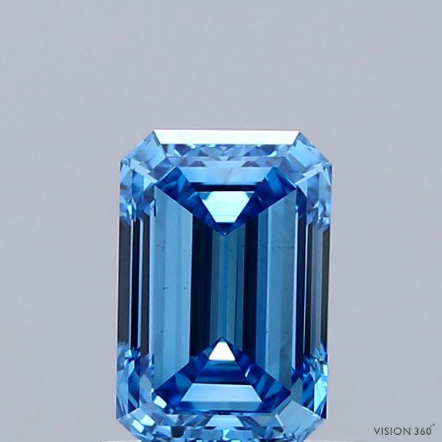 1.01 Ct. Fancy Vivid Blue Emerald Lab Grown Diamond