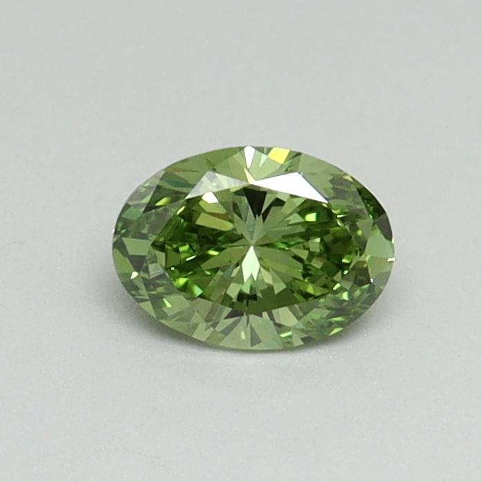0.35 Ct. Fancy Vivid Green Oval Lab Grown Diamond