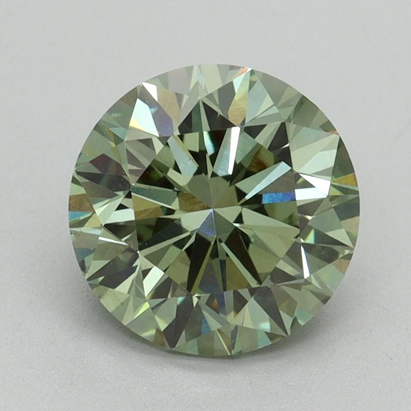 2.00 Ct. Fancy Vivid Green Round Lab Grown Diamond