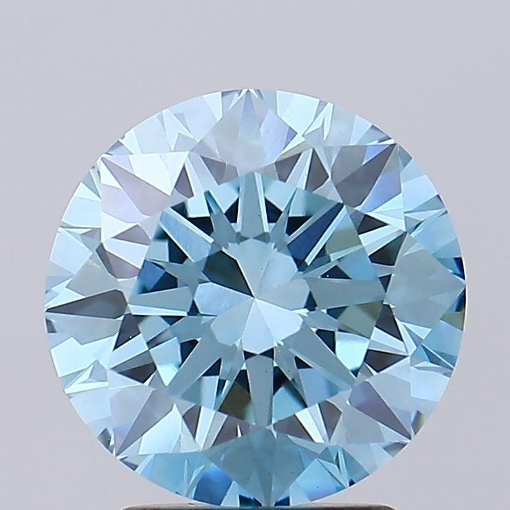 2.71 Ct. Fancy Vivid Blue Round Lab Grown Diamond