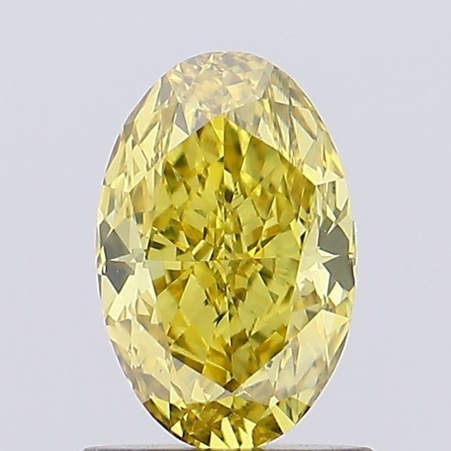 0.92 Ct. Fancy Vivid Yellow Oval Lab Grown Diamond