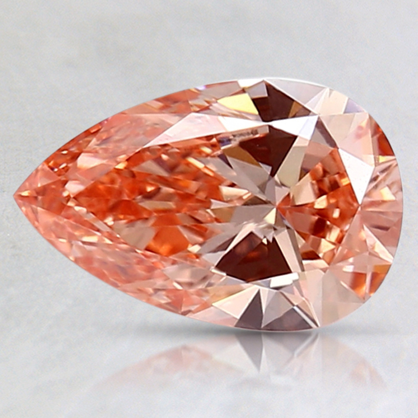 1.08 Ct. Fancy Intense Orangy Pink Pear Lab Created Diamond