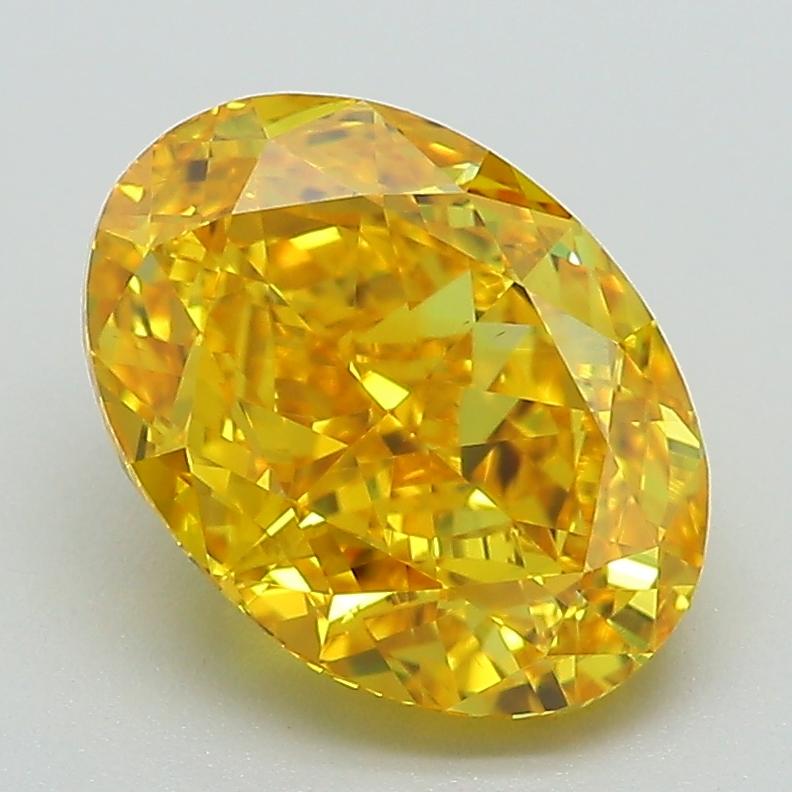 3.02 Ct. Fancy Vivid Yellow Oval Lab Grown Diamond