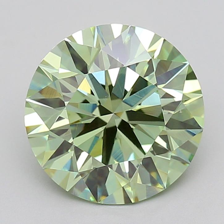 2.99 Ct. Fancy Vivid Green Round Lab Grown Diamond