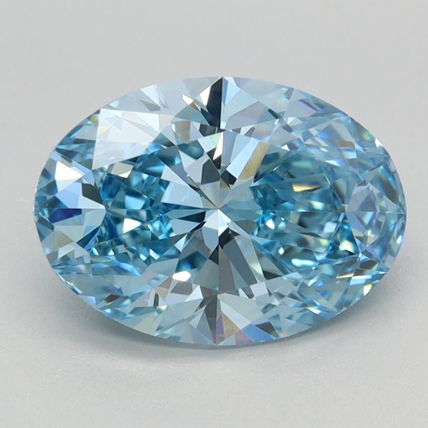 2.0 Ct. Fancy Vivid Blue Oval Lab Grown Diamond