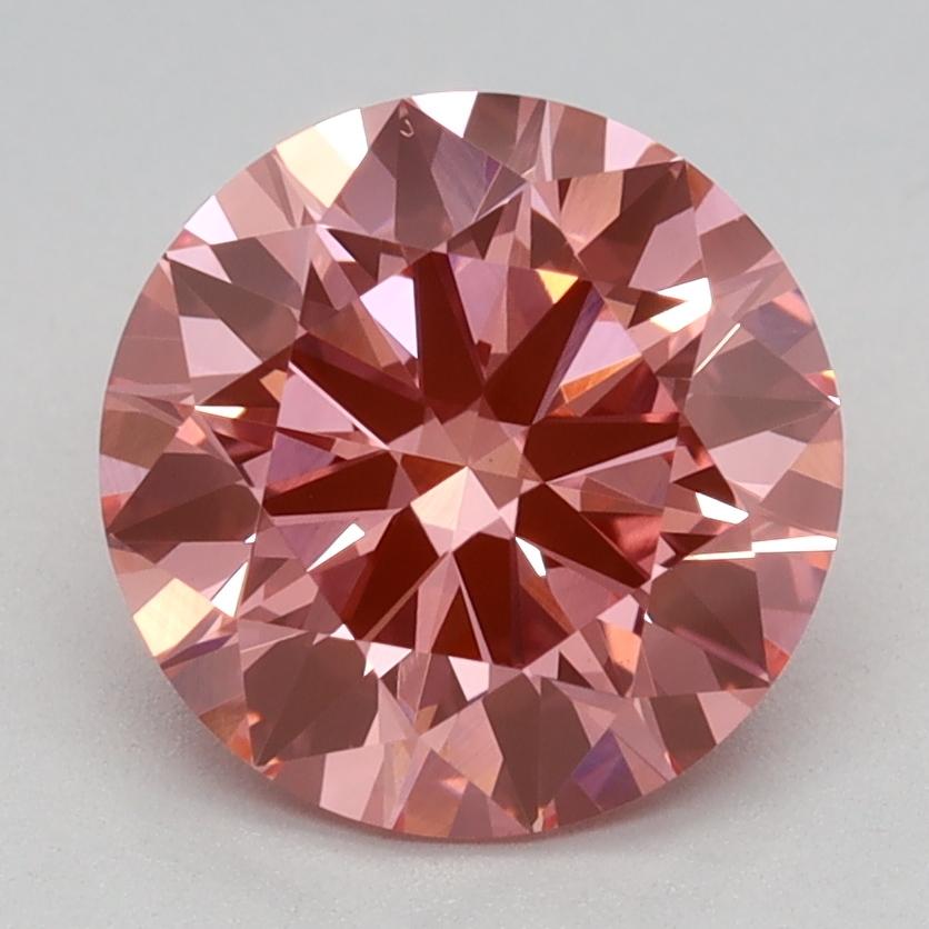 1.81 Ct. Fancy Vivid Pink Round Lab Grown Diamond
