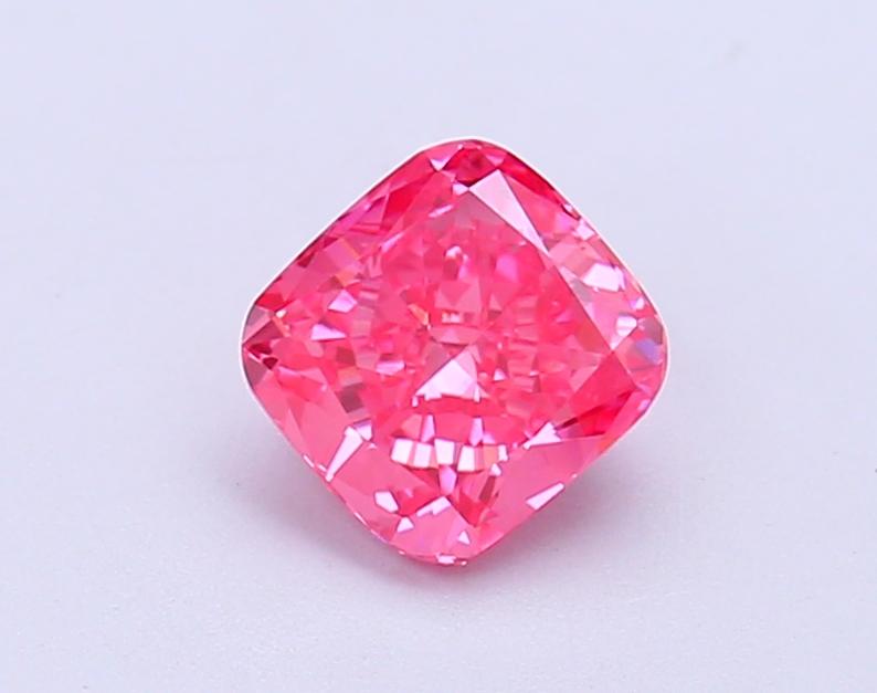 1.03 Ct. Fancy Vivid Pink Cushion Lab Grown Diamond
