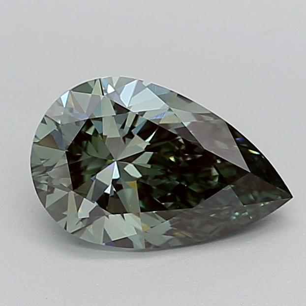 1.59 Ct. Fancy Vivid  Green Pear Lab Grown Diamond