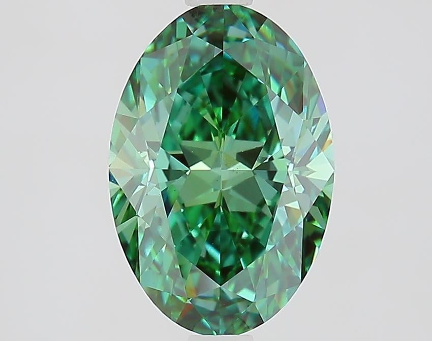 2.03 Ct. Fancy Vivid Green Oval Lab Grown Diamond