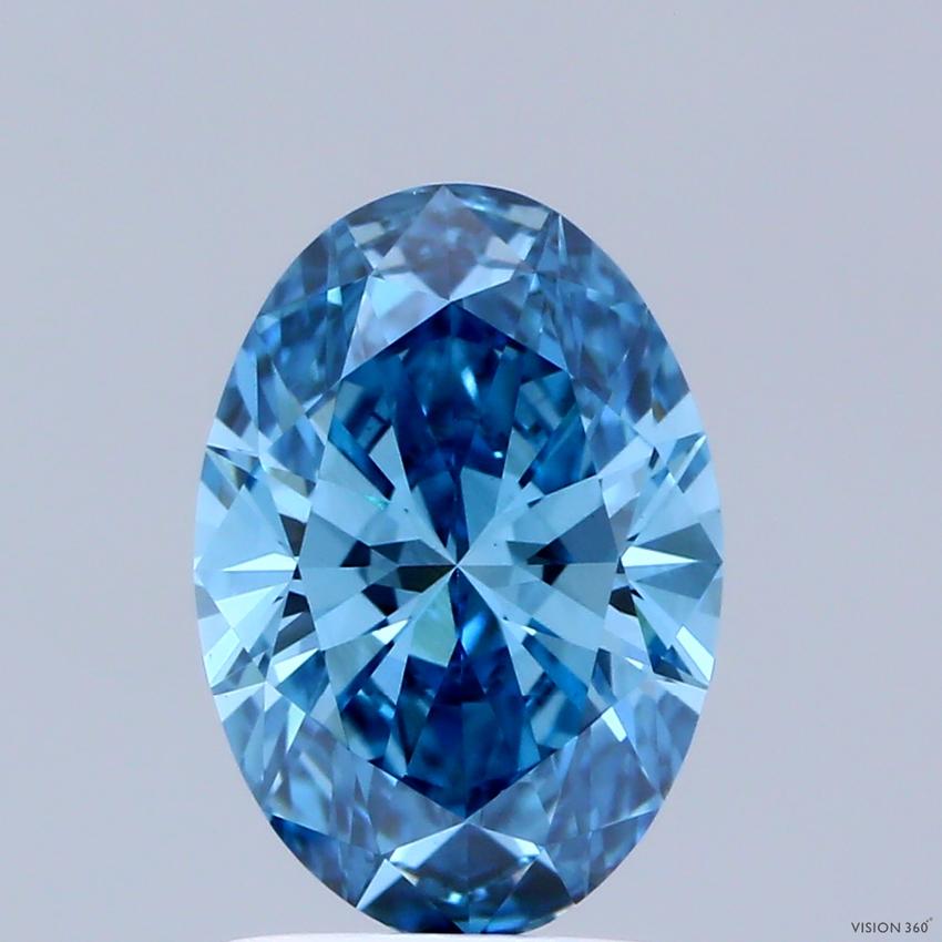 1.54 Ct. Fancy Vivid Blue Oval Lab Grown Diamond