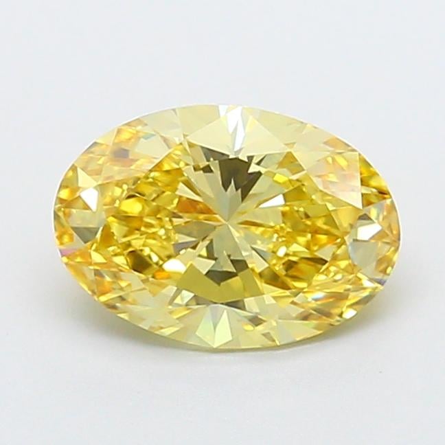 1.53 Ct. Fancy Intense Yellow Oval Lab Grown Diamond