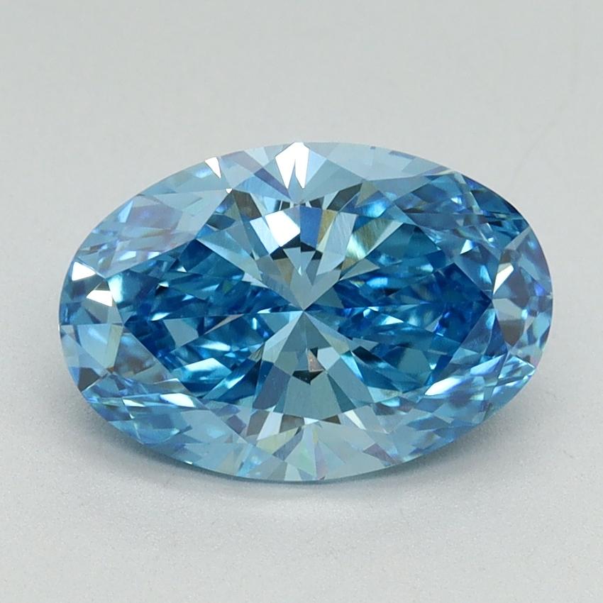 2.12 Ct. Fancy Vivid Blue Oval Lab Grown Diamond