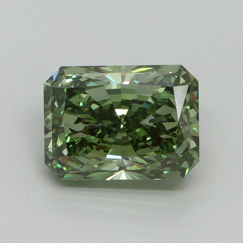 3.19 Ct. Fancy Vivid Green Radiant Lab Grown Diamond