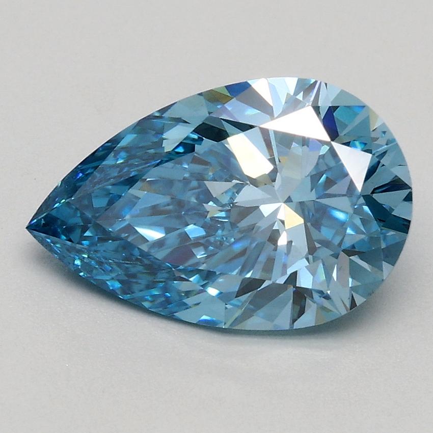 1.54 Ct. Fancy Vivid Blue Pear Lab Grown Diamond