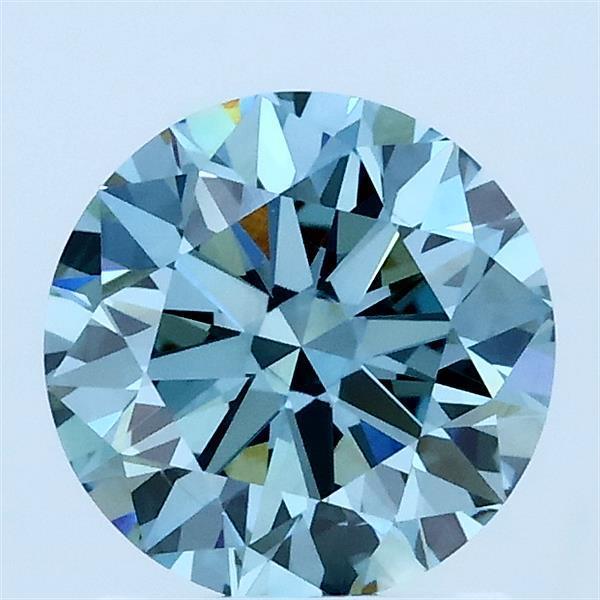 1.50 Ct. Fancy Vivid Greenish Blue Round Lab Grown Diamond