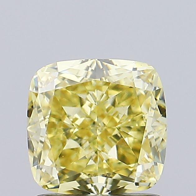1.24 Ct. Fancy Intense Yellow Cushion Lab Grown Diamond