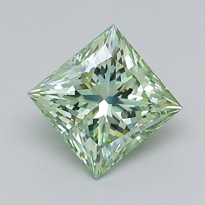 1.01 Ct. Fancy Vivid  Green Princess Lab Grown Diamond