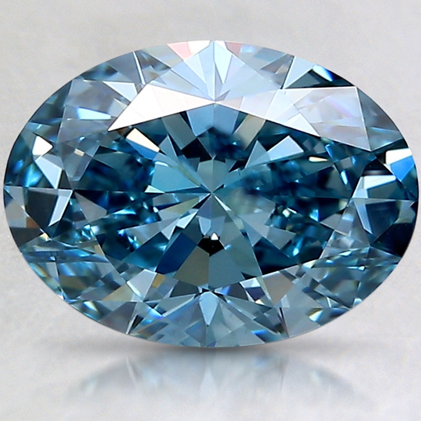 2.01 Ct. Fancy Vivid Blue Oval Lab Created Diamond