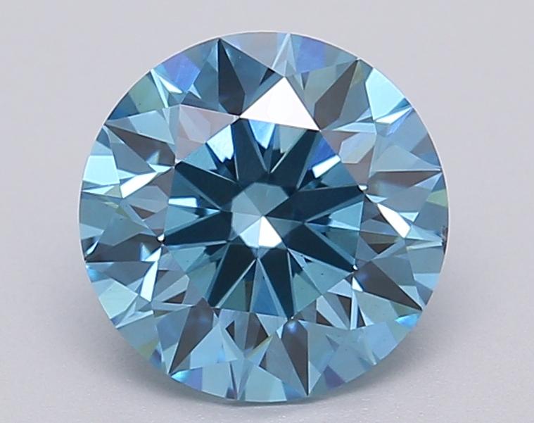 1.53 Ct. Fancy Vivid Blue Round Lab Grown Diamond