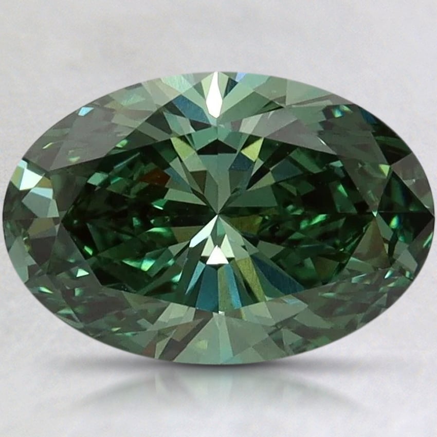 2.0 Ct. Fancy Vivid Pacific Green Oval Lab Grown Diamond