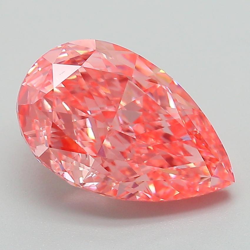 3.46 Ct. Fancy Vivid Pink Pear Lab Grown Diamond