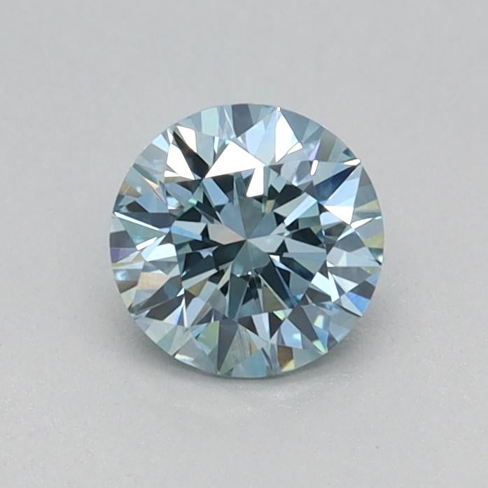0.40 Ct. Fancy Intense Greenish Blue Round Lab Grown Diamond