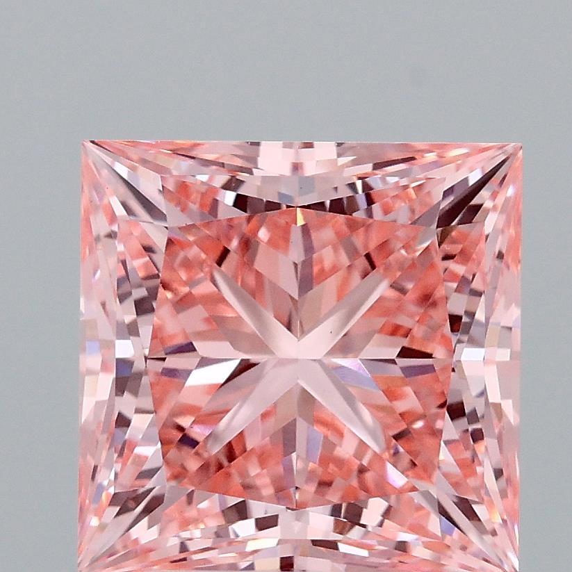 4.11 Ct. Fancy Vivid Pink Princess Lab Grown Diamond