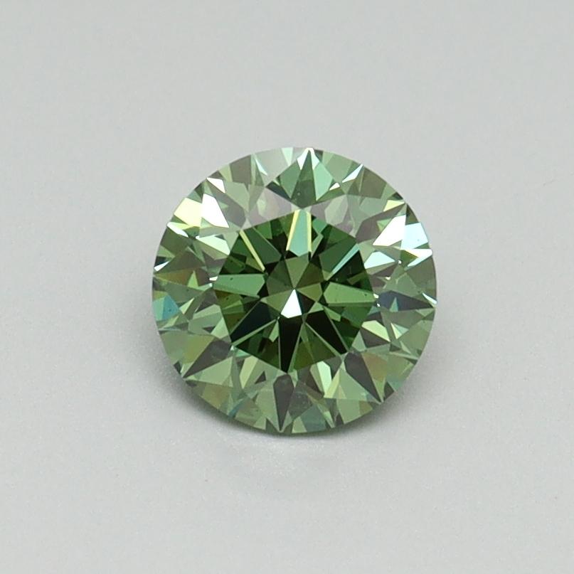 0.61 Ct. Fancy Vivid Green Round Lab Grown Diamond