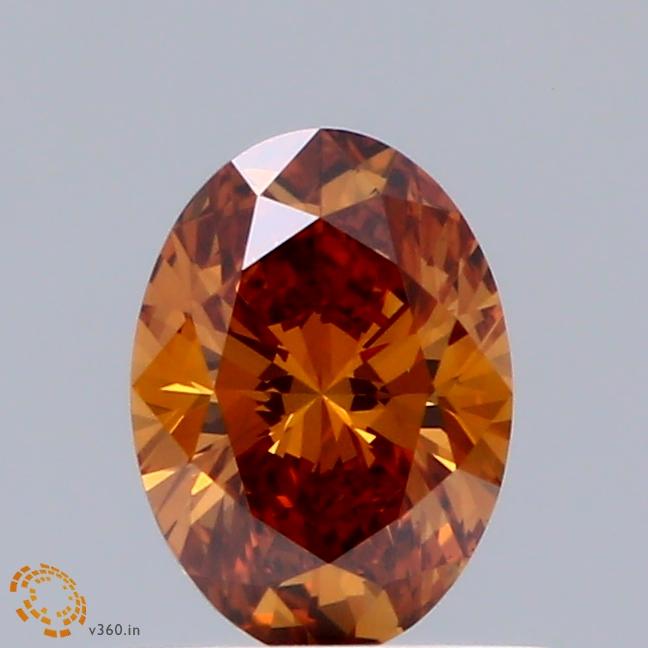 0.53 Ct. Fancy Vivid Orange Oval Lab Grown Diamond
