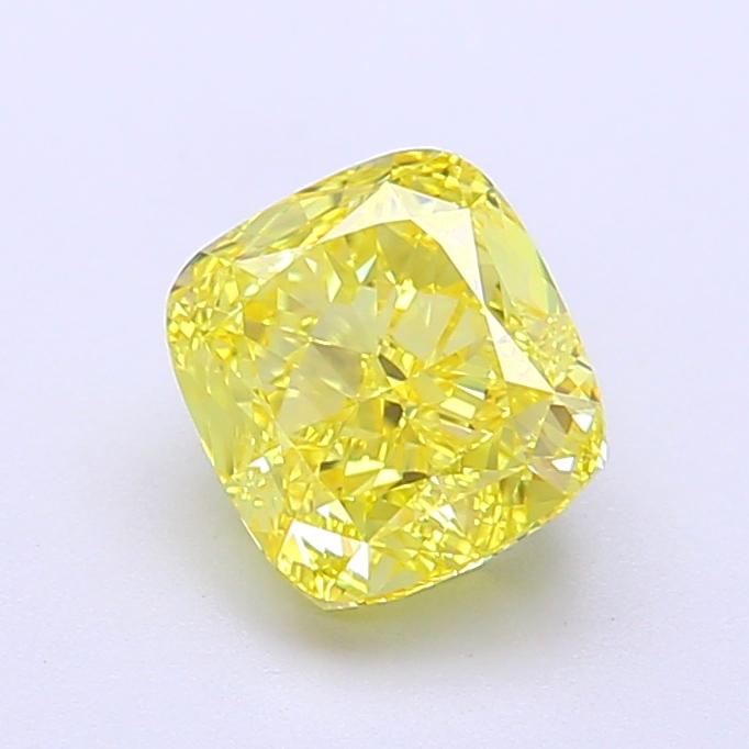 1.59 Ct. Fancy Vivid Yellow Cushion Lab Grown Diamond