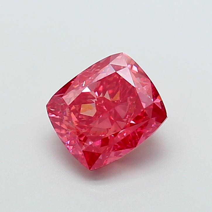 3.02 Ct. Fancy Vivid  Pink Cushion Lab Grown Diamond