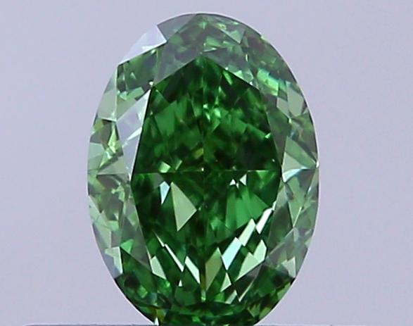 0.35 Ct. Fancy Vivid Green Oval Lab Grown Diamond
