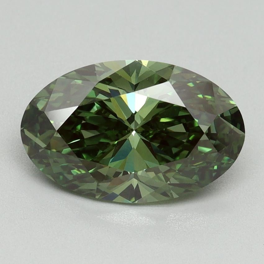 2.51 Ct. Fancy Vivid Green Oval Lab Grown Diamond