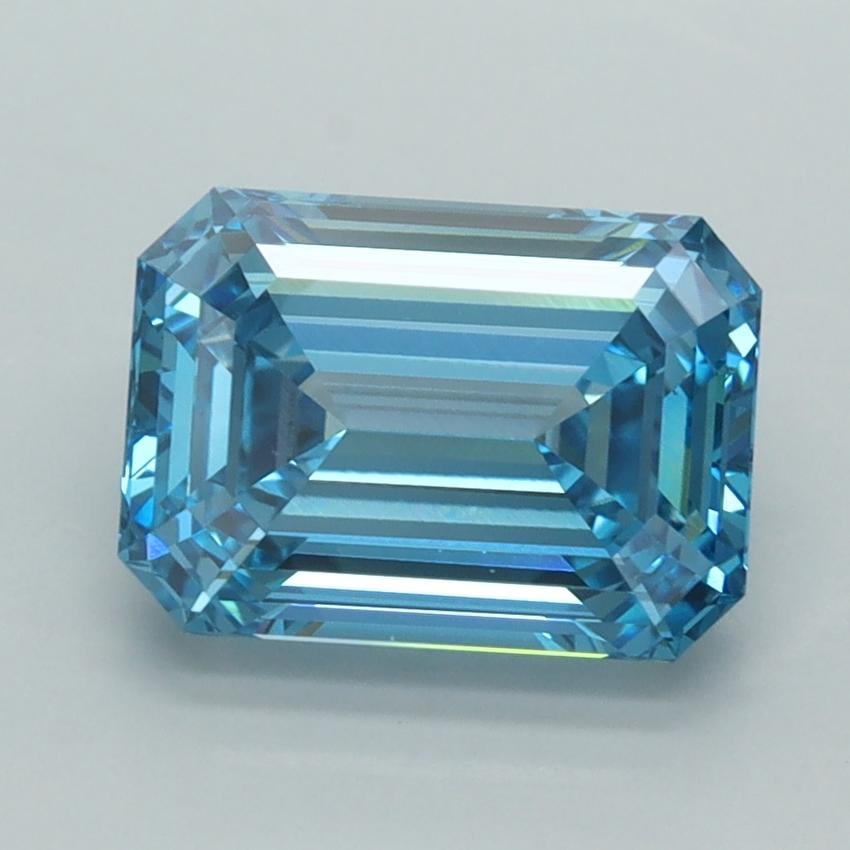 2.95 Ct. Fancy Vivid  Blue Emerald Lab Grown Diamond